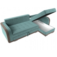 Угловой диван Марсель (велюр бирюзовый коричневый) - Изображение 3